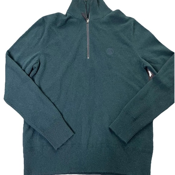 Burberry Cashmere quarter zip green pullover